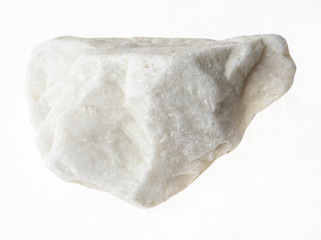 raw white marble stone on white background