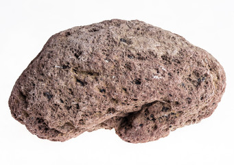 brown pumice stone on white background