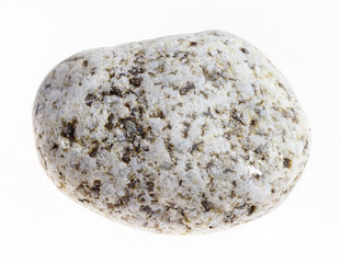 tumbled white granite stone on white background