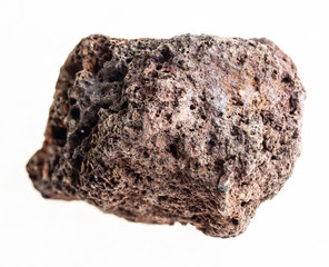 raw brown pumice stone on white