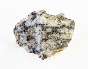 raw gneiss stone on white background