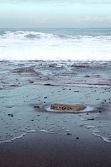 the waves in the beach