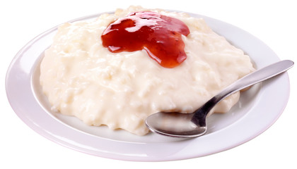 TRADITIONAL RICE PUDDING WITH JAM CUT OUT