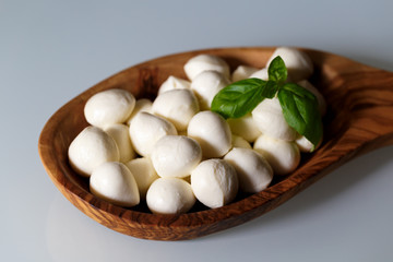 Mozzarella cheese and basil