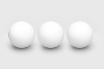 Abstract spheres with matte surface, on white matte background. Sphere mockup. 3d illustration