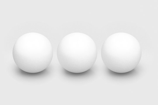 Abstract spheres with matte surface, on white matte background. Sphere mockup. 3d illustration © oobqoo