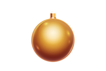 Golden christmas ball isolated on white background. Christmas decorations, ornaments on the Christmas tree.