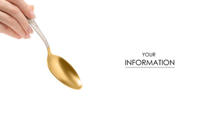 A spoon in hand pattern on a white background isolation