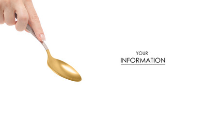 A spoon in hand pattern on a white background isolation