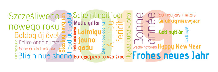 colorful Banner 2019 Happy New Year