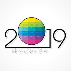 Happy New Year 2019 with creative design stock vector