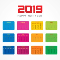 Happy New Year 2019 with creative design stock vector