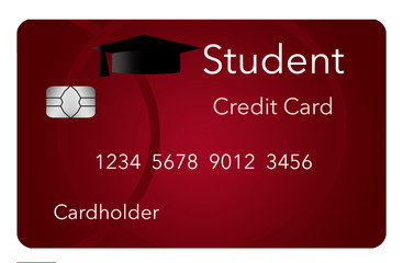 Naklejka premium Here is a mock, generic student credit card isolated on a white background.