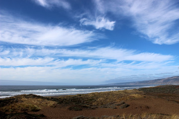 seashore with clouds