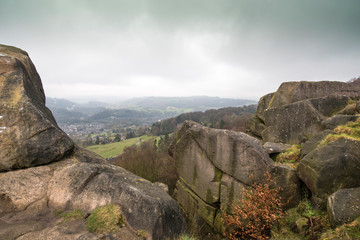 Fototapeta na wymiar Derbyshire lansdcape seen from Black Rocks, Derbyshire