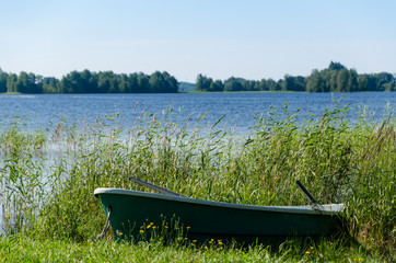 boat on the river bank