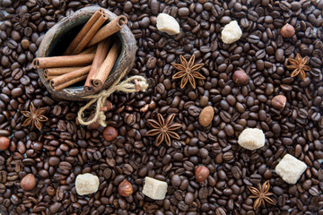 Coffee beans background.