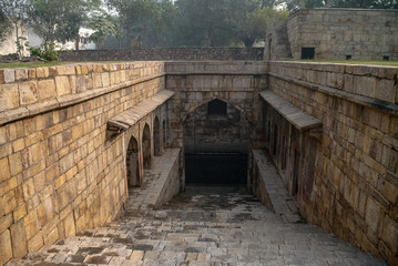 A "Baoli" or Stepped Well at "Purana Qila" or Old Fort Delhi India