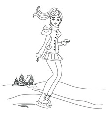 Beautiful skater doodle illustration © diavolessa