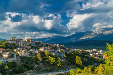 View of Old Town Gjirokaster, UNESCO World Heritage Site, Albania