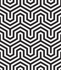 Vector seamless texture. Modern geometric background. Lattice with fragments of hexagons.