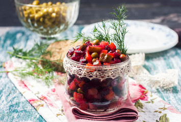 Vinaigrette , traditional russian vegan salad