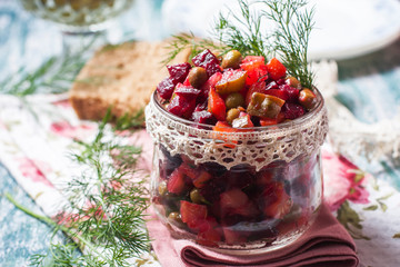 Vinaigrette , traditional russian vegan salad