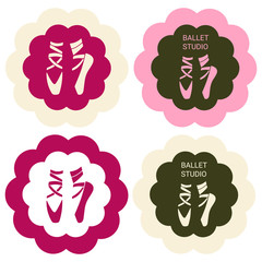 Logo ballet brand label icon vector illustration