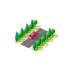 Isometric set red car