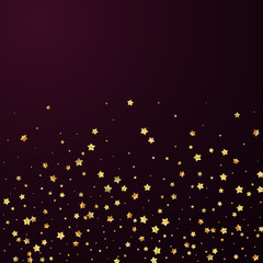 Gold stars random luxury sparkling confetti. Scatt