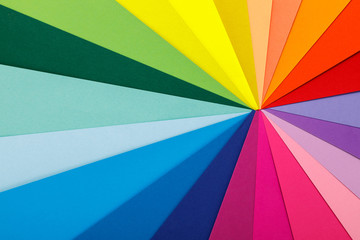 Rainbow color palette. Sheets of colored paper