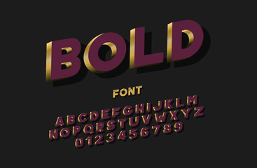 Modern bold font. Vector illustration