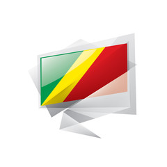 Congo flag, vector illustration on a white background