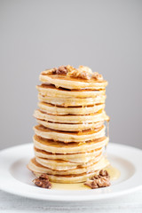 Pancakes with honey and walnuts