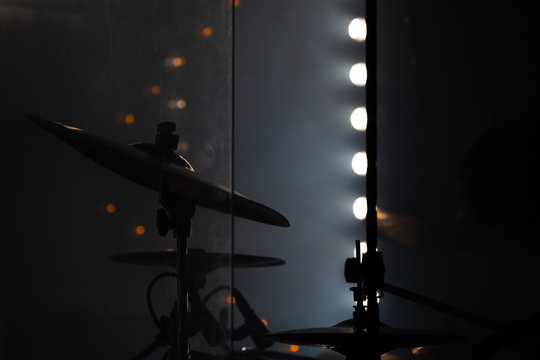 Live rock music, dark photo background