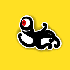 Black monster silhouette sticker