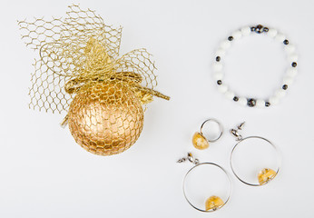 silver earrings murano glass ring agate stone bracelet new year gold toy ball 