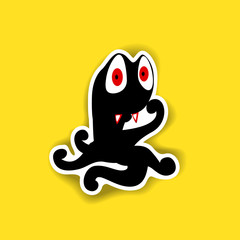 Black monster silhouette sticker