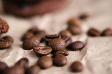 coffee grains closeup