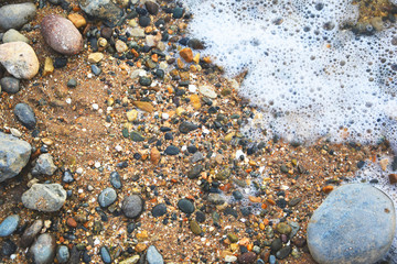 Sea pebbles on the beach