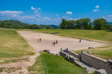 The stadium in the archaeological site of Olympia in Greece. The greatest stadium in ancient Greece...