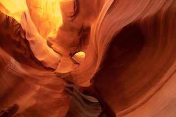 Beautiful orange wave and curve sandstone formation in Lower antelope , Arizona