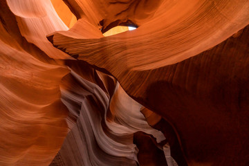 Beautiful orange wave and curve sandstone formation in Lower antelope , Arizona
