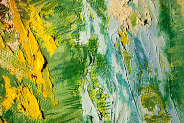 Artists oil paints multicolored closeup abstract background