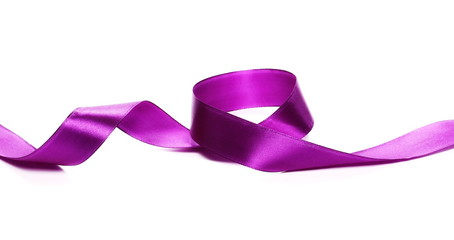 Purple ribbon isolated on white background