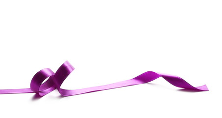 Purple ribbon isolated on white background