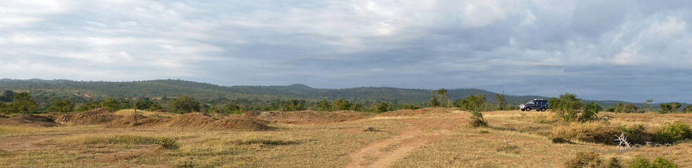 Fototapeta na wymiar wonderful african nature Road trip by car panorama Tanzania Africa