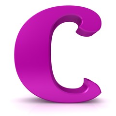 letter c 3d sign pink