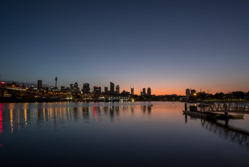 Fototapeta na wymiar Dawn glow over Sydney City
