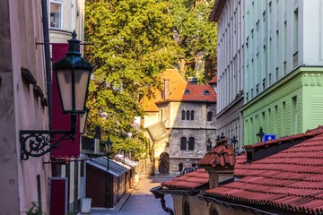 Fototapeten Prag Jewish district and old synagogue in Prague downtown  © AlexAnton